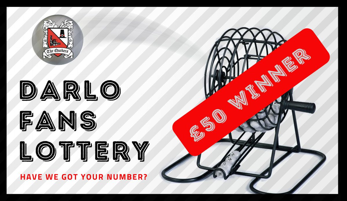 Our lucky weekly winner in the fans lottery draw is Craig Brooker who has won £50 with number 181!

Well done Craig!

Entry details can be found by following the link below -
yourclub.darlingtonfc.co.uk/lottery