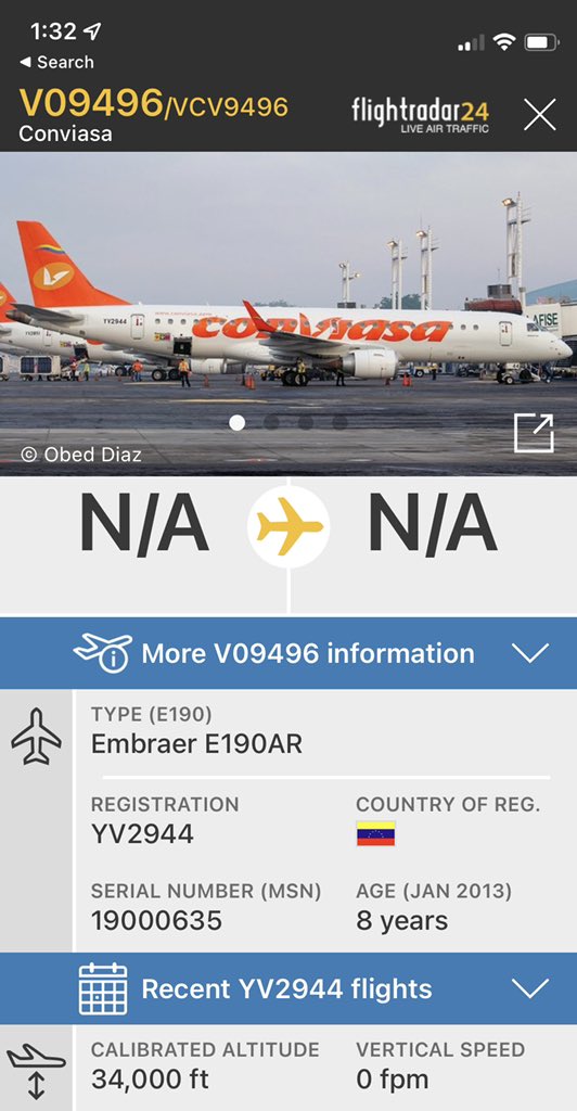 FlconEYES's tweet photo. #V09496 #Conviasa Desde Caracas #Venezuela rumbo noroeste #ICAO0D81BD https://t.co/yznH7dF4xE