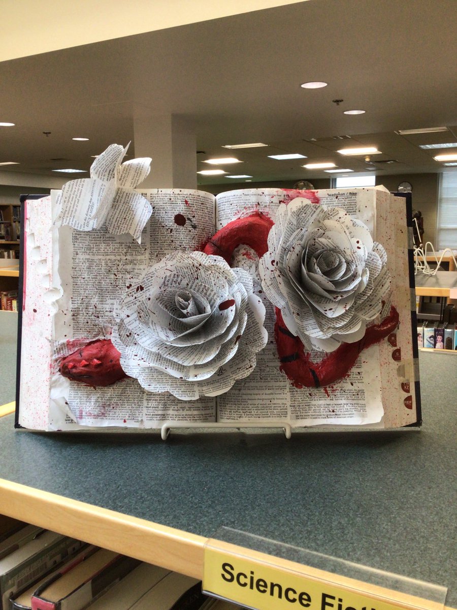 FauquierHSreads's tweet photo. Check out the amazing 3D book art on display in the library created by students in Mrs. Graham’s class. 📕 https://t.co/6mqiDhluaf