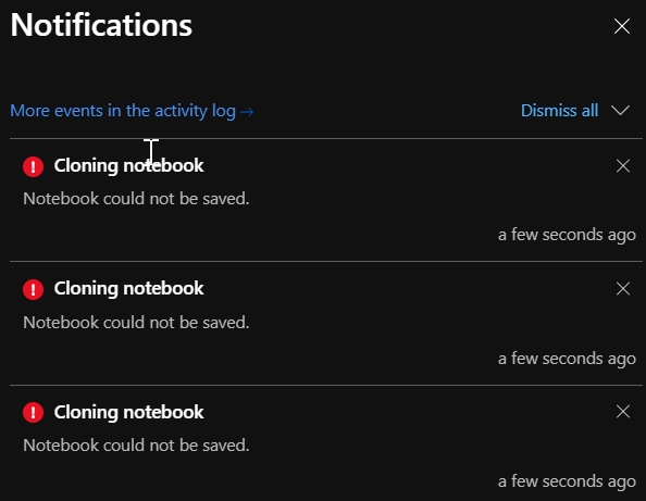 InfosecPandey's tweet image. &quot;Cloning notebook - Notebook couldn&apos;t be saved&quot; 

The error i got while adding my first Azure notebook in sentinel  :(

Any suggestion? What i am missing or not following?

Thanks in advanced.

#AzureML #JupyterNotebook #AzureNotebook #Sentinel