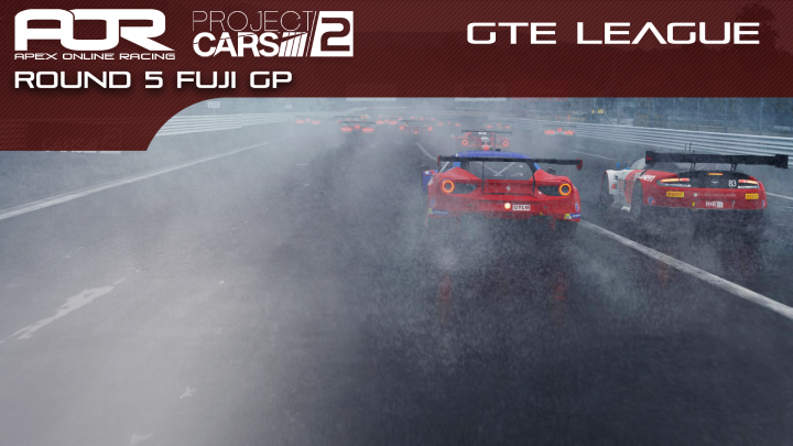 ApexOnRacing's tweet photo. 🚨 #AORPCARS LIVE NOW 🔴

Join us for Round 5 of the AOR @projectcarsgame GTE League at Fuji GP. 🇯🇵

It is the second of our 90 minute races tonight. 

🎮 PC | 🎙️ @KikiMac77 &amp; @Mckinky88
📺 https://t.co/OaZMd3TvBm https://t.co/rhTnQ42oKc