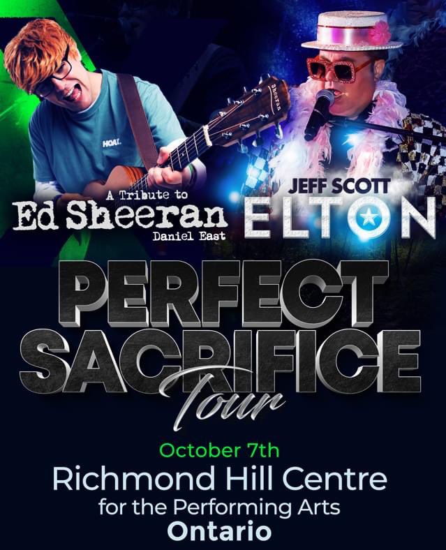 First show of our Perfect Sacrifice Tour coming up tomorrow night (Oct 7) at Richmond Hill Centre for the Performing Arts <a href="/RHCPA/">Richmond Hill Centre for the Performing Arts</a> with my partner in crime <a href="/tributeEd/">The Ed Show Live</a>. Still a few tickets left…visit the theatre website. Hope to see you there!