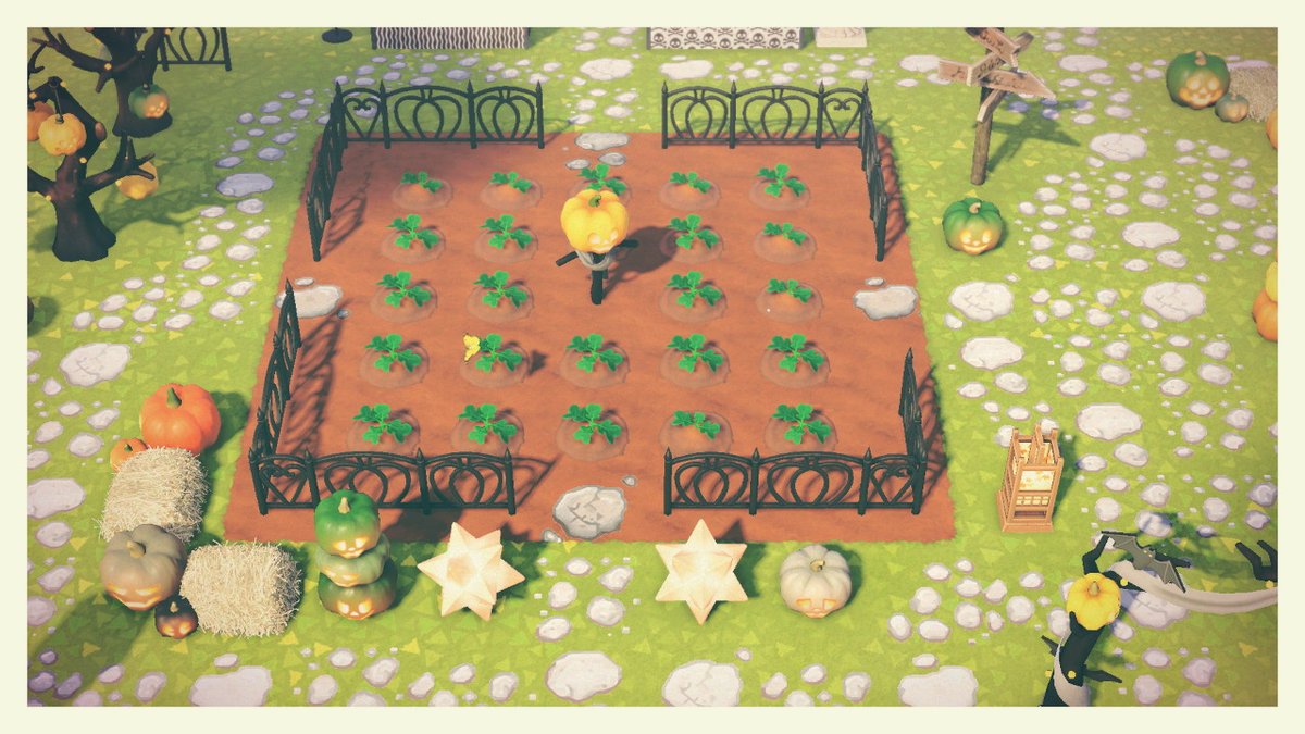 Lucitie's tweet photo. Welcome to my Halloween town! Shops, a pumpkin patch, spooky cemetary, carriage rides... We've got it all <3 #Halloween #AnimalCrossing #ACNH #NintendoSwitch https://t.co/g4eyfcxXyq