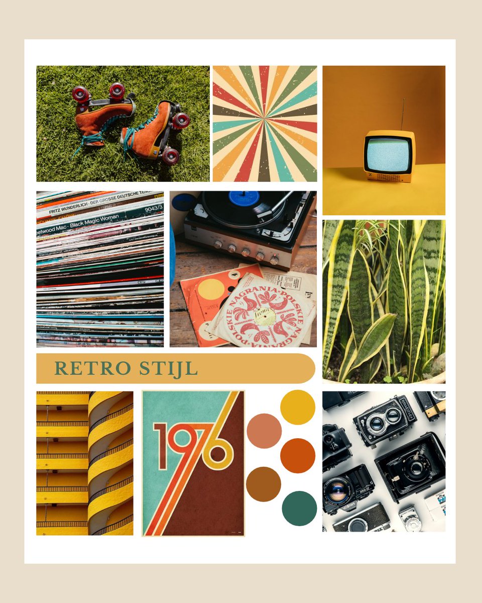 ✨ ❤️ Retro interieur moodboard! ❤️ ✨ 

Hoe creëer je een super retro sfeer in je woning? Gebruik veel kleuren, oude meubelen, accessoires en voorwerpen uit de jaren 70! 📺 💕