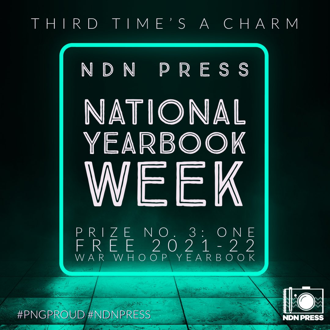 NDNPress's tweet photo. THIRD TIME’S A CHARM: It’s Wednesday!! We’re continuing #NationalYearbookWeek with a chance to win another 2021-22 yearbook! 

Like AND retweet this post to be entered in today’s contest. You can also play on Facebook and Instagram. (1/2) https://t.co/gAjZ70hX6Z