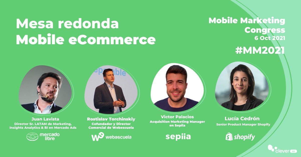 AncelErnesto's tweet photo. ¡Acabamos con mesa redonda el #MM2021!

🎯 𝐂𝐑𝐎 𝐩𝐚𝐫𝐚 𝐭𝐫á𝐟𝐢𝐜𝐨 𝐦ó𝐯𝐢𝐥

🎙️ Juan Lavista de @Mercadolibre 
🎙️ Rostislav Torchinskiy (@SoyRost) de @Web_escuela 
🎙️ Víctor Palacios de @Sepiia2080 
🎙️ Lucía Cedrón (@lcedronfc) de @Shopify_es 

👉 https://t.co/oumwpO5cUd https://t.co/doCTl1MWkI