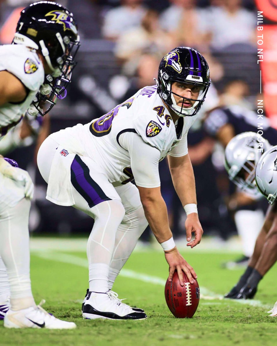 Boston Red Sox ➡️ Baltimore Ravens?

After four seasons in the minors, Nick Moore went to college and played football.

<a href="/jeffzrebiec/">Jeff Zrebiec</a> has more on the long snapper's winding path to the NFL: bit.ly/3DmhLRj