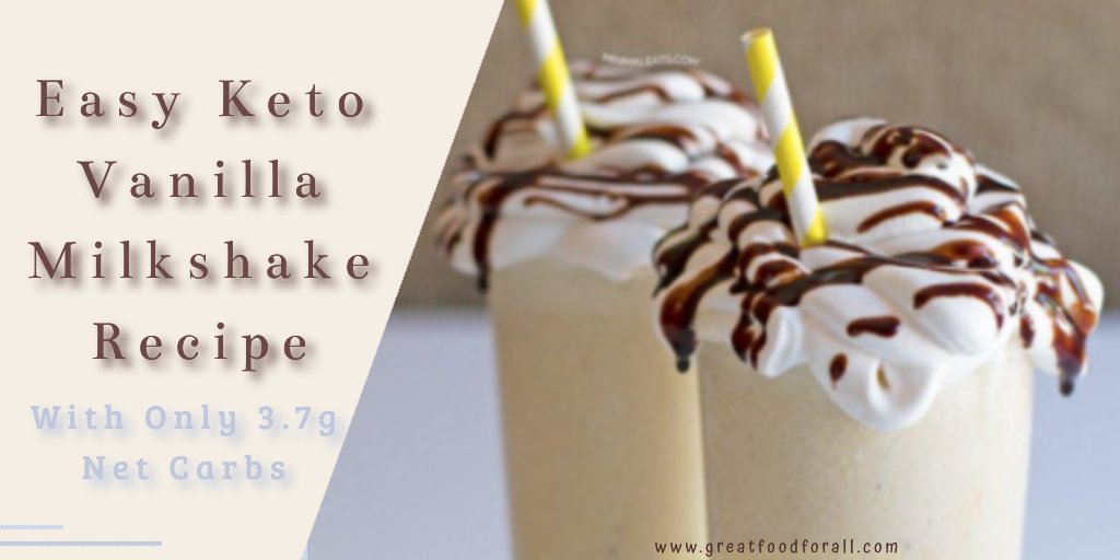 This creamy, foamy #keto #vanilla #milkshake #recipe requires only 5 simple ingredients and 5 minutes to prepare, and each serving contains only 3.7 grams of net carbs! 
Recipe: greatfoodforall.com/easy-keto-vani…
#ketodrinks #lowcarbdrinks #howtomake #ketovanillamilkshake #ketomilkshake