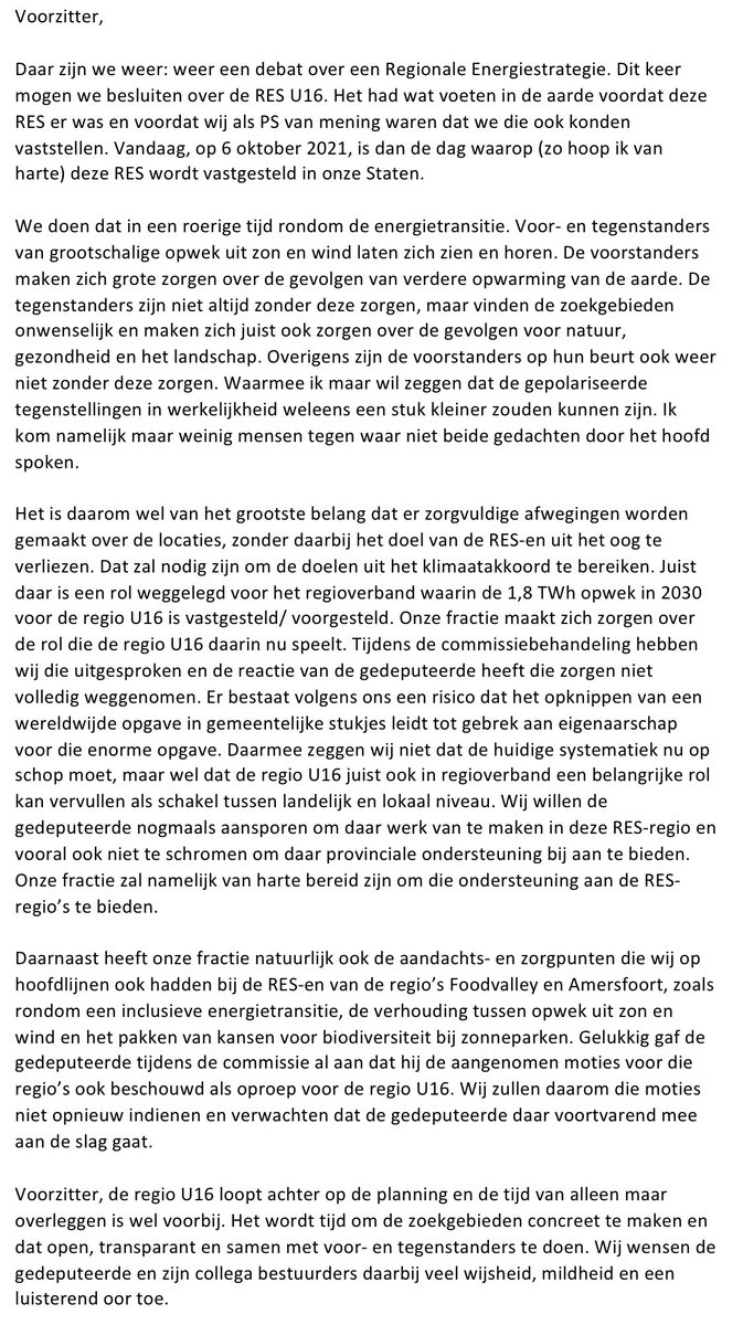 hdeharder's tweet photo. Ik ben oprecht blij dat deze RES nu is vastgesteld. Het is de start van het concreet maken van de zoekgebieden. Ik heb daarbij wel wat zorgen. Je kunt mijn hele bijdrage hierbij lezen: https://t.co/59qvhjfdTJ