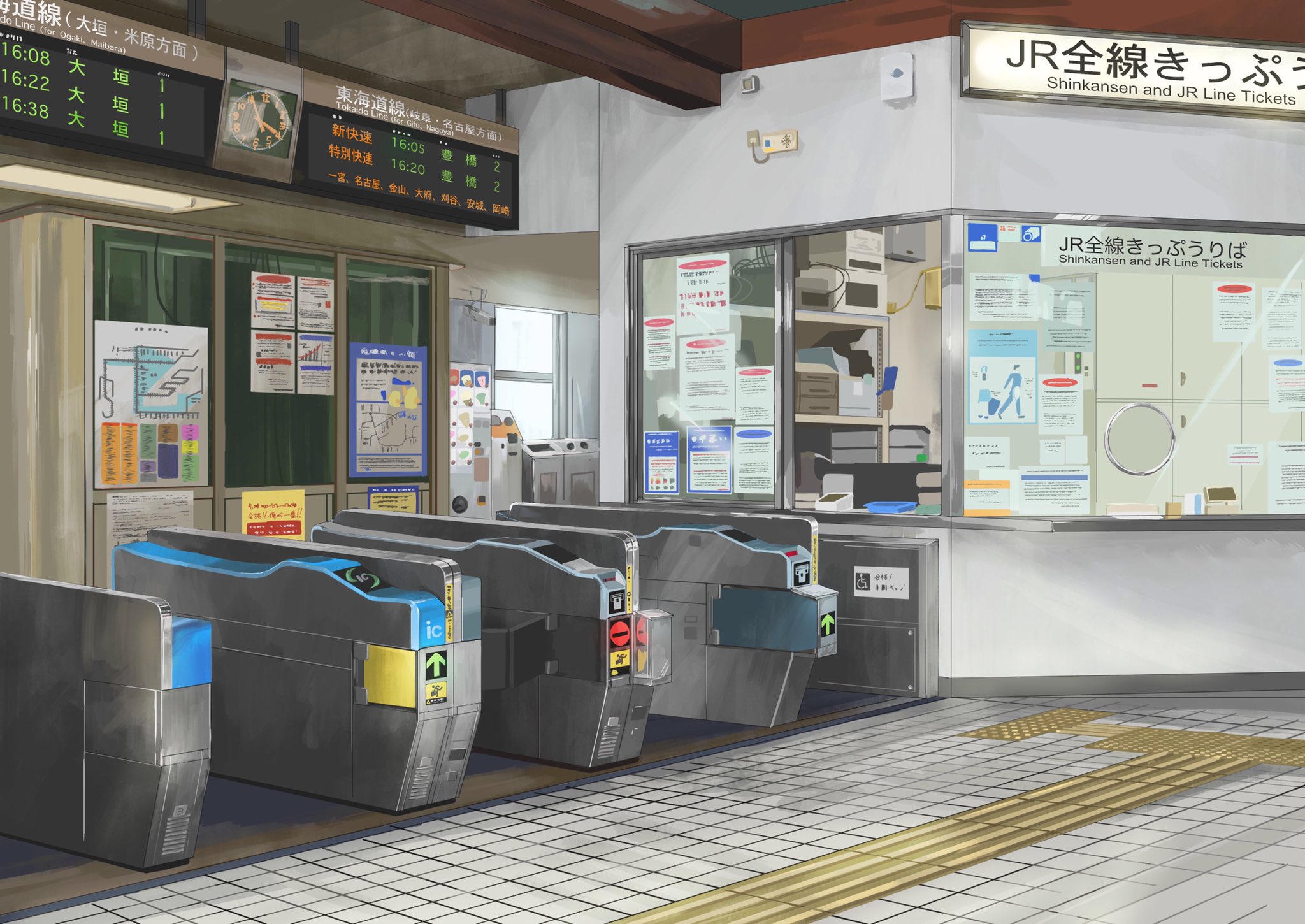 タクト 東京へ向かう最初の駅 上京への期待で胸がいっぱいだった 西岐阜駅 イラスト 背景画 背景イラスト 僕は友達が少ない はがない T Co Iffj9yh22w Twitter
