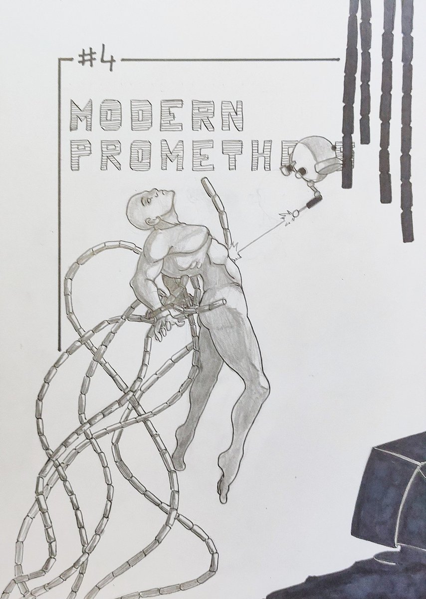vinztenrod's tweet image. Voici le Prométhée moderne avec le #modernprometheus 
Promis un jour je rattraperai mon retard 😇
#prométhée #prometheus #scifi #sciencefiction #tentacles #drawingoftheday #dessindujour #illustration #illustrateurfrançais #illustration #dessinateur #france🇫🇷 #inktober2021
