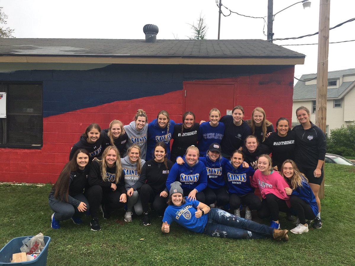 #SaintsRiseUp and painted at Lower Chester Park for <a href="/StScholastica/">St. Scholastica</a> #CommunityDay today!