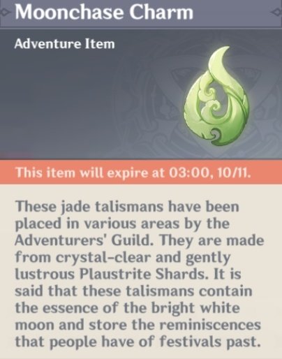 ayakasbloom's tweet photo. mihoyo really changed the description of the moonchase charms.

guess no exchange store then https://t.co/1b0zYC6aiI