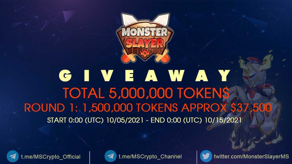 CryptoTownEU's tweet photo. 🚀 Airdrop: Monster Slayer Round 1
👥 Referral: $1000 
💸 Tokens: 15,00,000 $MS
📼 Audit: Solidproof
📅 End Date: 15 October 2021
🏦 Distribution Date: 7 Days after Listings 

Go To The Airdrop Page
https://t.co/EZLqkO4FMC

#Airdrop #FreeAirdrop #AirdropCrypto #CryptoTownEU https://t.co/FpKbHevhgE