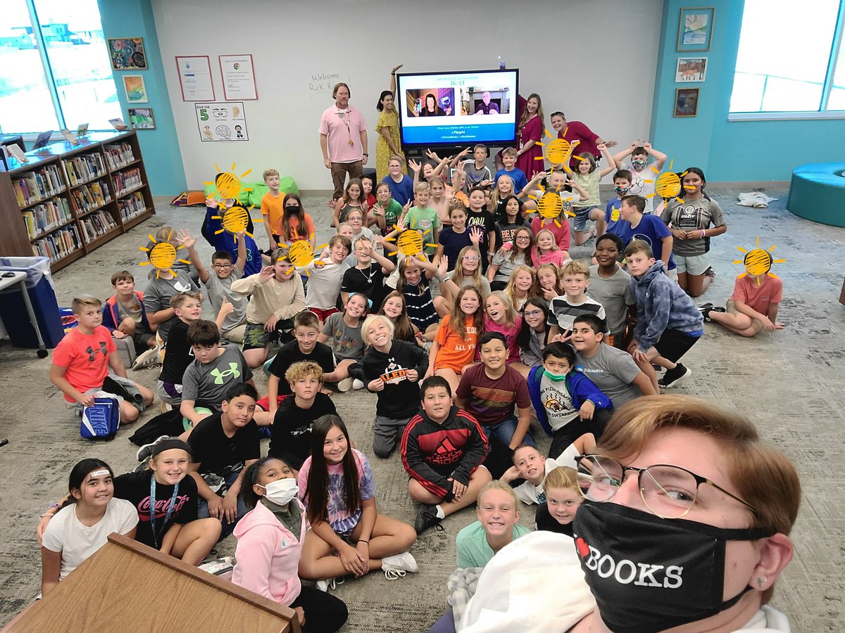 An amazing selfie with none other then THE Rick Riordan! <a href="/rickriordan/">Rick Riordan</a> @Flipgrid <a href="/DisneyBooks/">Disney Books</a> <a href="/AledoLibraries/">Aledo ISD Library Services</a> <a href="/WalshElementary/">Walsh Elementary</a> @emilynoelkelley