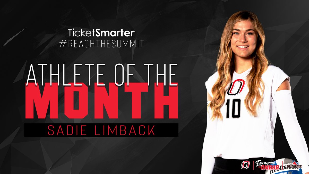 OmahaVB's tweet photo. 𝗪𝗛𝗔𝗧 👏 𝗔 👏 𝗠𝗢𝗡𝗧𝗛 👏

Limback is tabbed the Summit League TicketSmarter Athlete of the Month!

✖️ Recorded 156 kills
✖️ Nine matches with double-figure kills
✖️ A double-double to end the month

📰 https://t.co/aIzEkLSi32

#EveryoneForOmaha | #OmahaVB https://t.co/RaNZKiLuGk