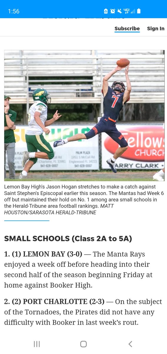 Lemon Bay HS-Football Recruiting ;IGY6 (@lemon_bayfb) on Twitter photo Lemon Bay High School
No 1 for area small schools !!
Ranked 76th in the state of Florida
Keep up the hard work !!
<a href="/mantaathletics/">LBHS Athletics</a>
<a href="/LBTDClub/">Lemon Bay Touchdown Club</a> Lemon Bay High School
No 1 for area small schools !!
Ranked 76th in the state of Florida
Keep up the hard work !!
<a href="/mantaathletics/">LBHS Athletics</a>
<a href="/LBTDClub/">Lemon Bay Touchdown Club</a>