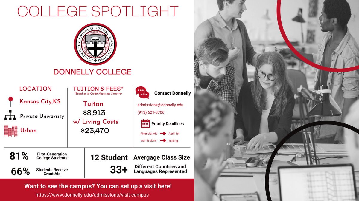 This week for college spotlight Wednesday we are spotlighting Donnelly College! they are a Small Private College located in Kansas City, Kansas! They offer small class sizes with an average 12 students per class, and a variety of different academic programs!