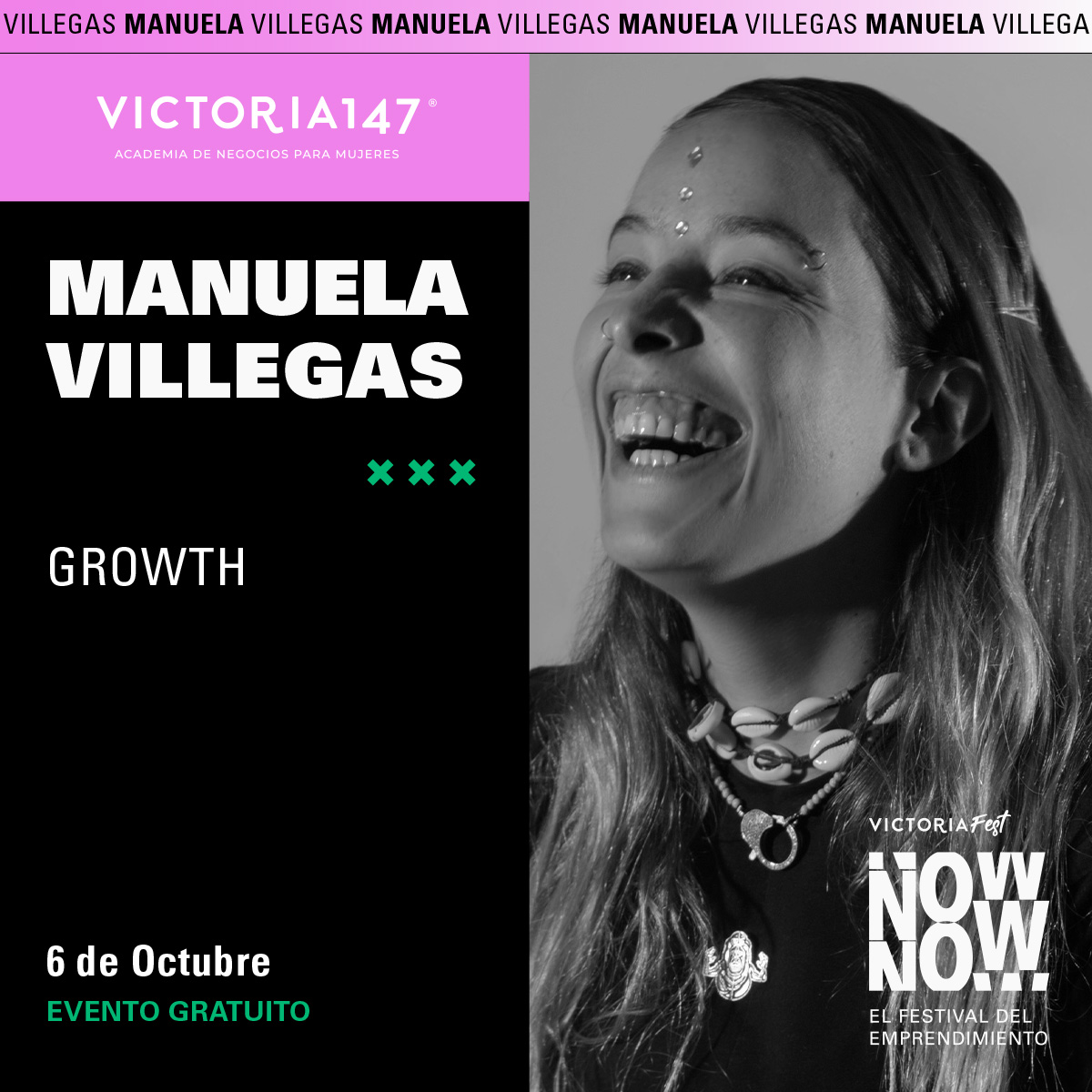 Victoria147org's tweet photo. ⚡Disfruta de “Growth Marketing ” con @ManuelaVillegas el #VictoriaFest2021 ⚡
Conéctate en: https://t.co/IZlF77uXVT

#TribuVictoria147 #VictoriaFestDigital #FestivaldelEmprendimiento #Emprendedoras #Negocios #Mujeres https://t.co/wHq32E5iWO