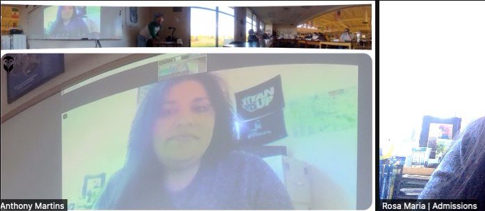 rosabanuelos's tweet photo. Me when high schools display my face on a big screen. Yas!!!!! Bring it on. What you got for me young people? I was made for this. #HumansOfHigherEd #LifeOfAdmissions #SAPro https://t.co/EdxgTzUt60