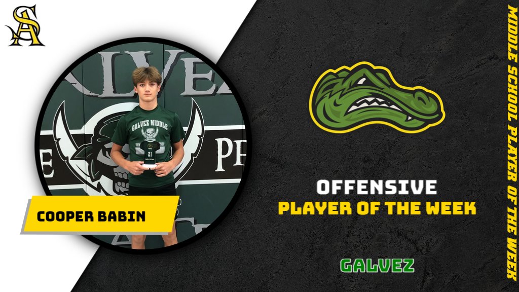 stamantfootball's tweet photo. Congrats Cooper! #FutureGator #MiddleSchoolPlayerOfTheWeek #GatorNationStrong https://t.co/Ch8J7dD0ZD