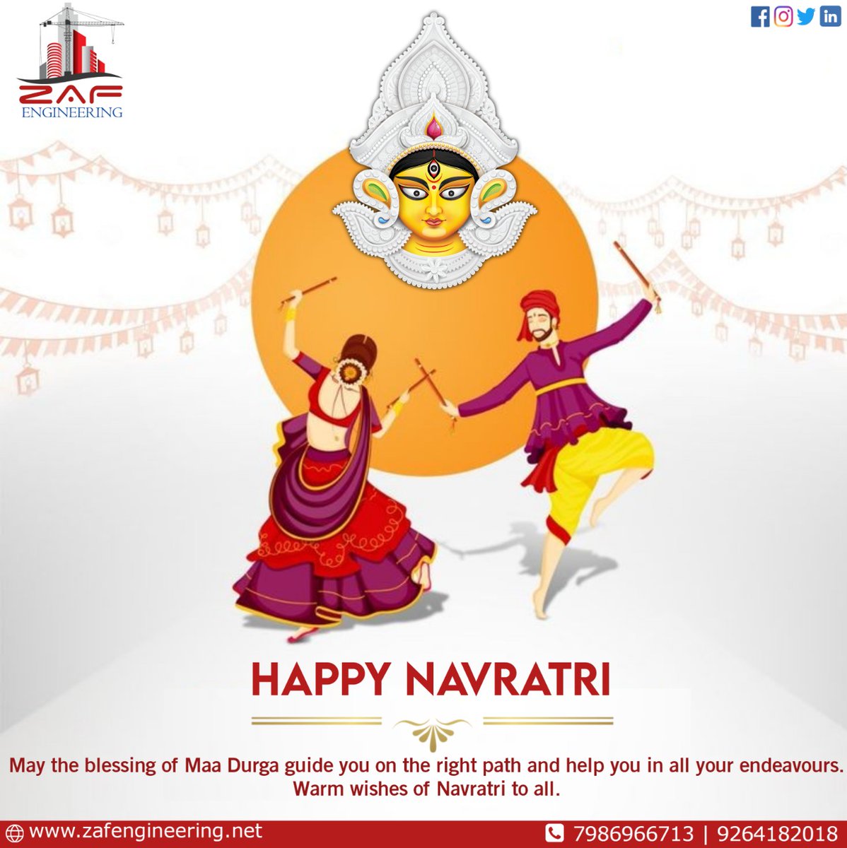 zaf_engineering's tweet photo. May each and every day of Navratri bring along new opportunities for you….. May you are blessed with good luck and warm smiles….. festivities and celebrations….. Happy Navratri.

#navratri #navratrispecial #garba #india #Mumbai https://t.co/kJR0iqmxwc