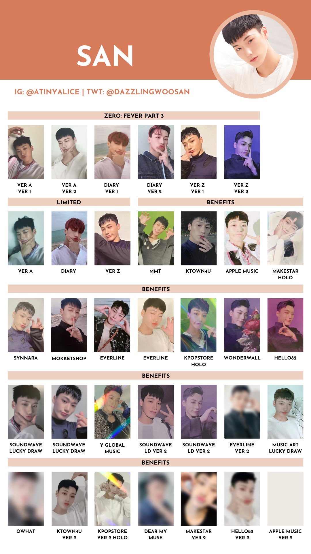 ATEEZ ZERO : FEVER Part.3 タレントカード ATEEZ 7th Mini Album Zero Fever Part 3 Official Photocard