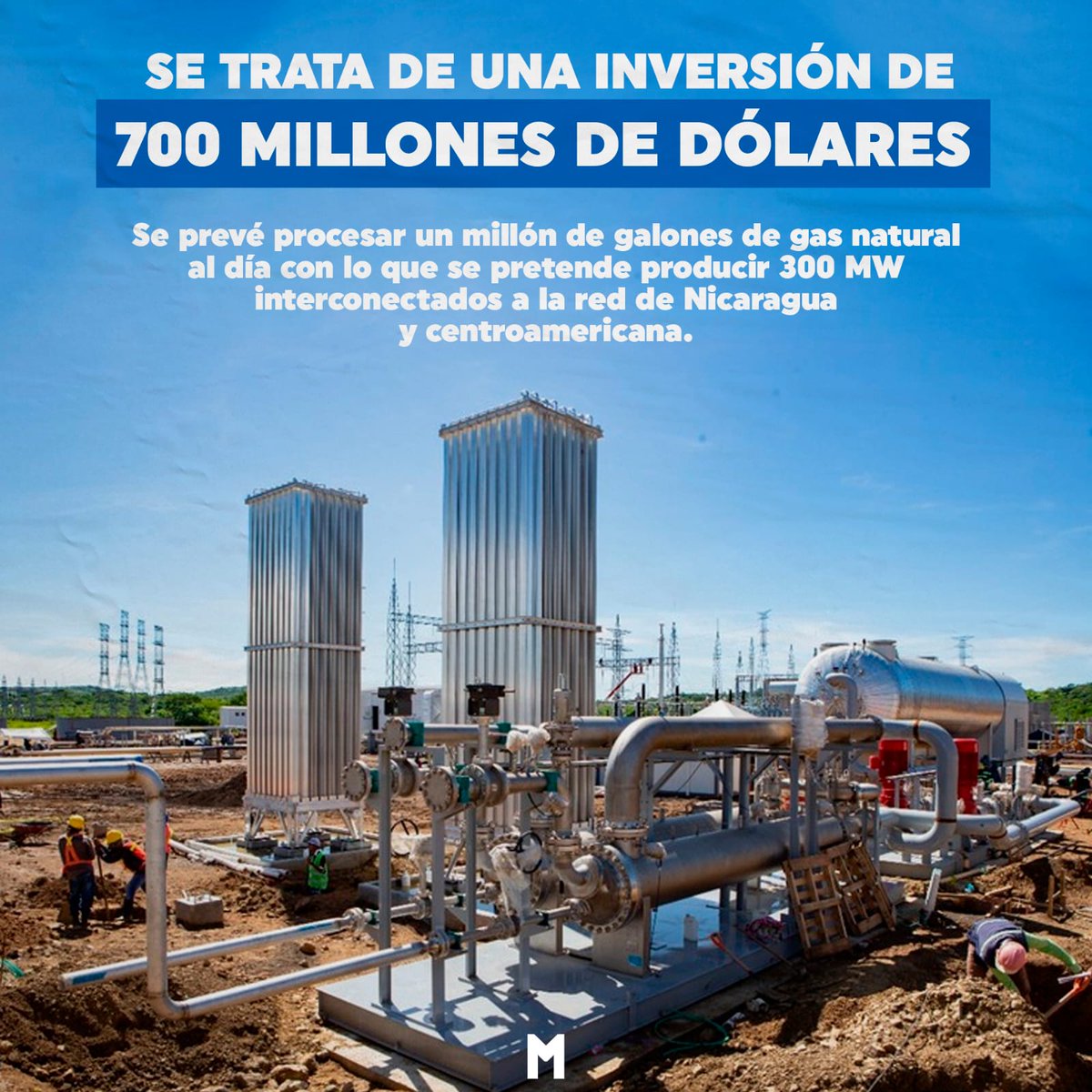 Nicaragua | avance del 85% en la construcción de la Primera planta de gas natural en Centroamérica.

Inversión de 700 millones de Dólares.

#UnidadParaLaProsperidad #TodosJuntosVamosAdelante