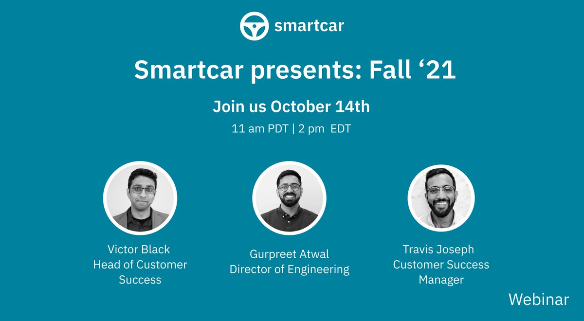 mysmartcar's tweet image. 🚀 Join us on October 14th for Smartcar’s Fall ‘21 Product Showcase! This quarter is all about building a better user experience for your #mobility application or service.
✅ Spots are limited, so register today: app.livestorm.co/smartcar/smart…
See you there!
#futureofmobility #carapi