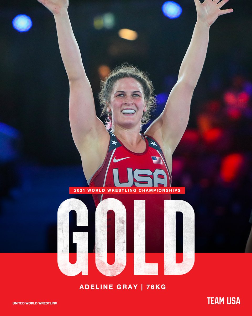 TeamUSA's tweet photo. History made on the mat. 

@AdelineGray becomes the first U.S. wrestler to win six world titles. #WrestleOslo https://t.co/Ig069XxLQ9