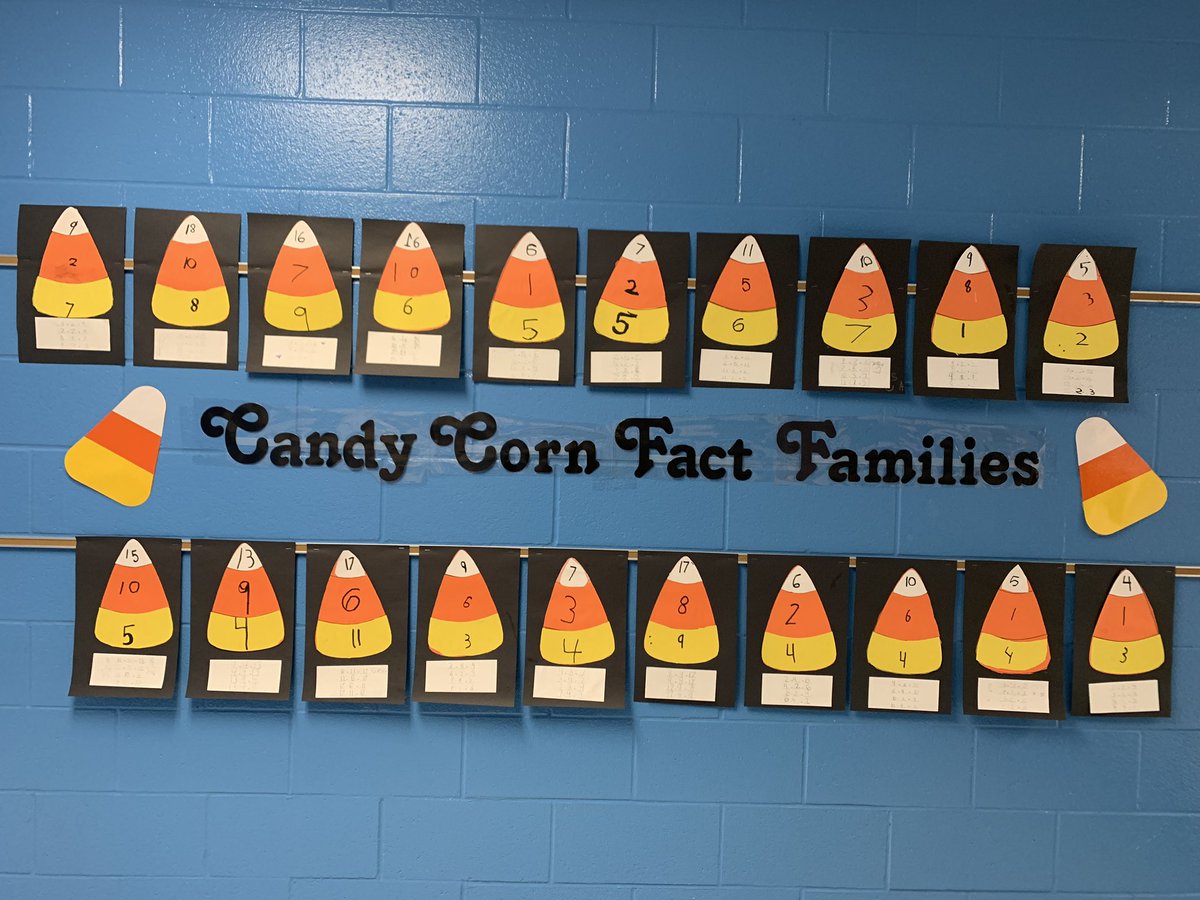 Miss_Polder's tweet photo. In math we are working on fact families. Today we made Candy Corn Fact Families! 🤍🎃✏️ https://t.co/3EEO0mKZtQ
