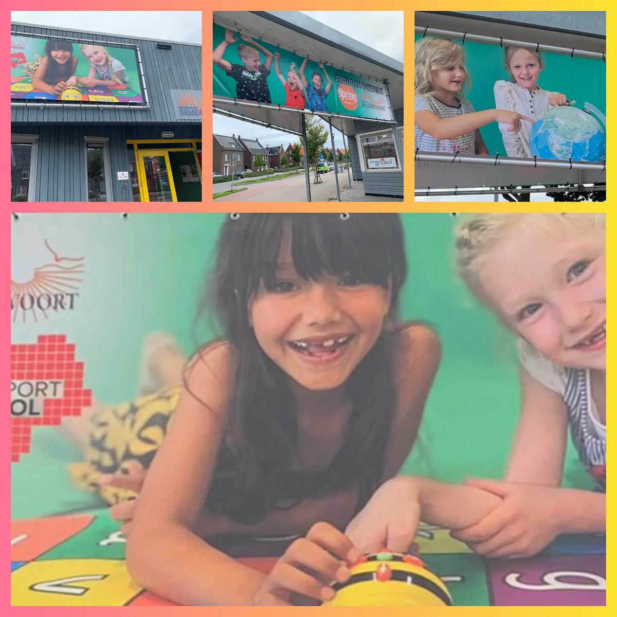 OBSBrandevoort's tweet photo. Wat staan ze er mooi op! De nieuwe doeken zijn af. Super mooi geworden. Met veel dank aan Koen en Djaydee van #textvast voor de prachtige foto's!
#brandevoort
#locatiedeHoeves
#brainportschool https://t.co/shi6jgzfIr