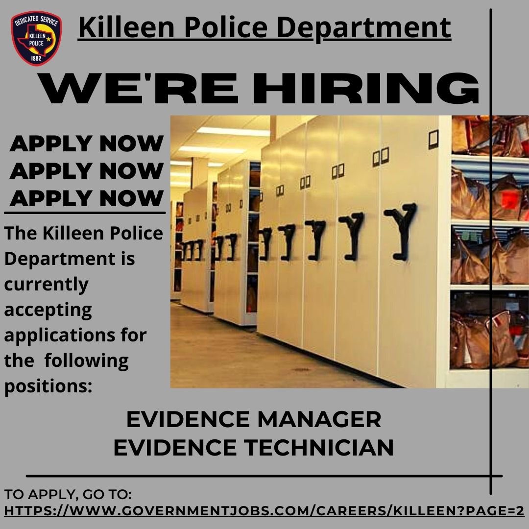 KilleenPD's tweet photo. We are currently accepting applications. For details, go to: https://t.co/C2iwn3ZKz2
#killeenpdrecruiting https://t.co/xjqSVXST80
