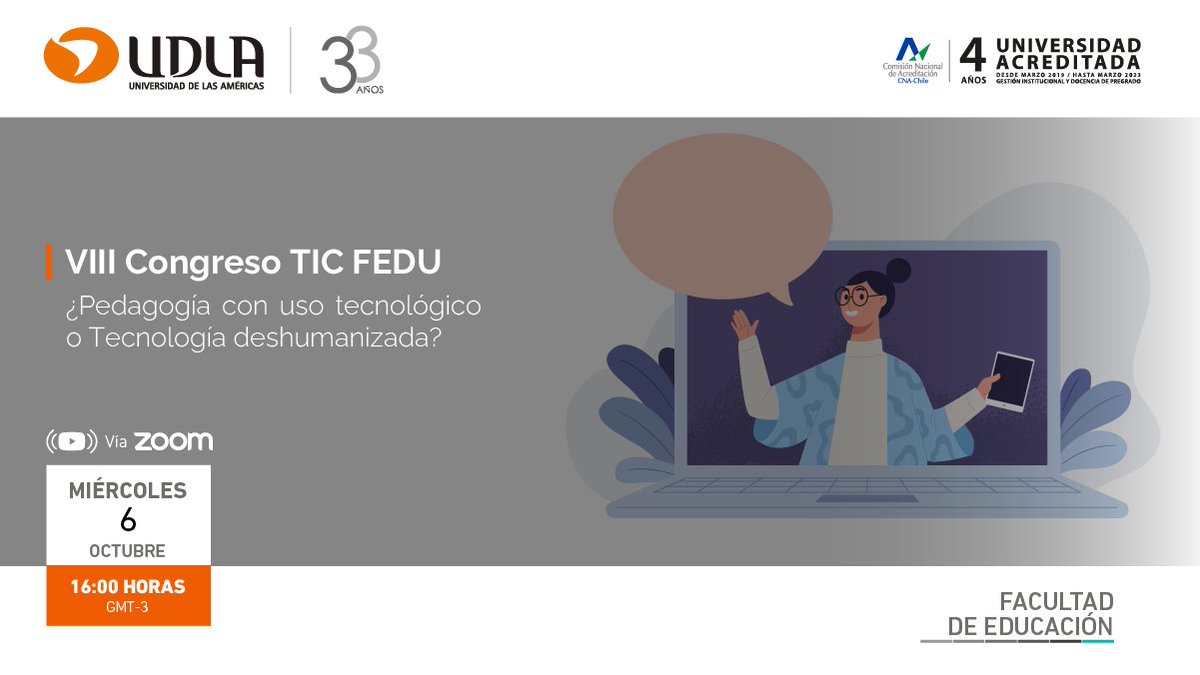 [RECORDATORIO] En breve parte la segunda parte del Congreso TIC 2021: "Humanizar las experiencias de aprendizaje intermediadas por la tecnología, el nuevo desafío docente"

🔹Inscripciones ➡️ bit.ly/3F8EJgi

#UdlaChile #EducaciónUDLA #CongresoTIC #EducaciónTIC