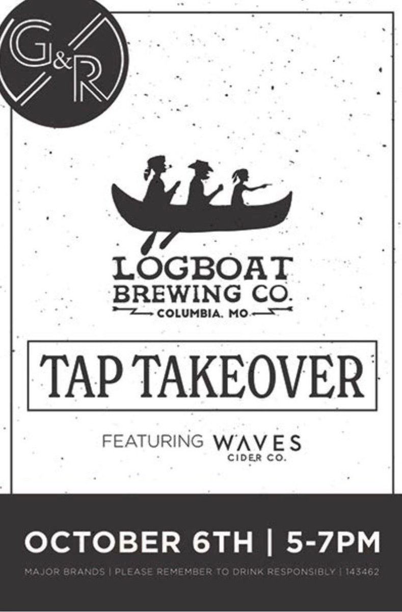 Hey KC, <a href="/LogboatBrewing/">Logboat Brewing Co.</a> Tap takeover today at G&amp;R. 🍻 🍺