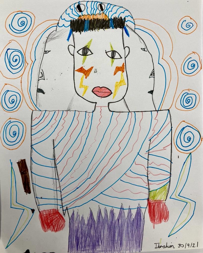More highlights from Year 3 <a href="/CDPS_Southwark/">Charles Dickens Primary School and Nursery</a> - patterned portraits inspired by Chief Nike Davies-Okundaye! 

#moreartnotless #arted #drawing #potraiture #drawing