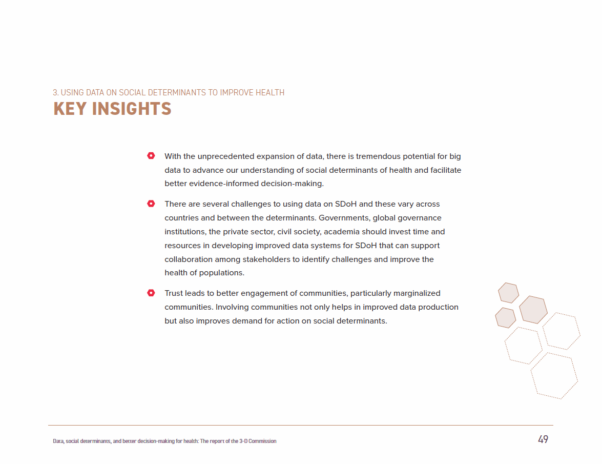 3DCommission's tweet photo. Check out highlights from section 3 of the #3Dreport “Using data on social determinants to improve health”. #TurnPrinciplesToAction 

Read the full report: https://t.co/FQZCTsFsvO

@oacarah @KyuRheeMD https://t.co/V749H3OyiK