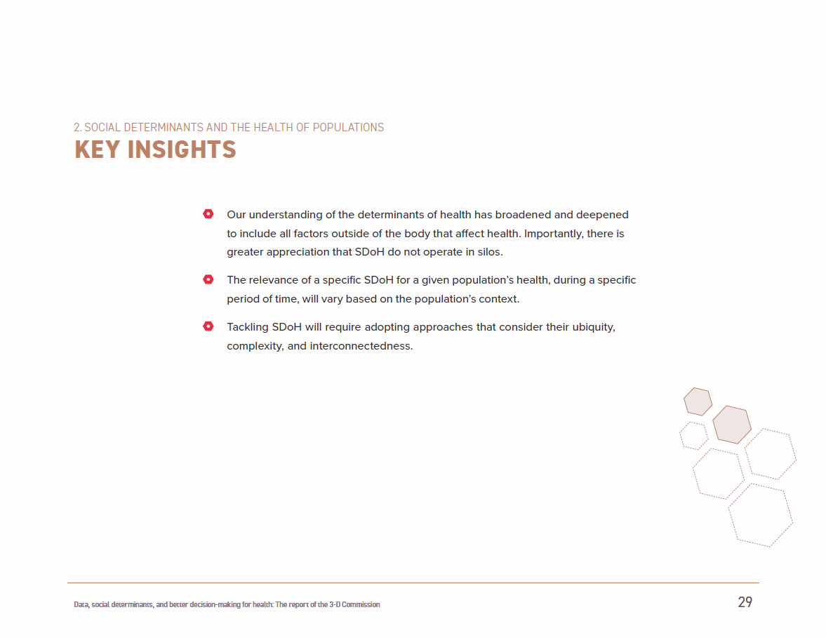 3DCommission's tweet photo. Check out highlights from section 2 of the #3Dreport “Social determinants and the health of populations”. #TurnPrinciplesToAction 

Read the full report: https://t.co/FQZCTsFsvO https://t.co/0tzx1Sxiz6