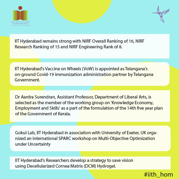 IITHyderabad's tweet photo. #iith_hom
Pleased to present #IITHyderabad #HighlightsoftheMonth - September 2021. https://t.co/zjgTcudKii