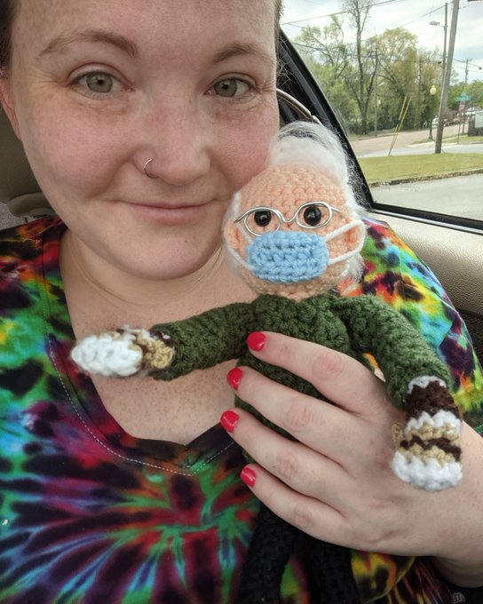 Don't talk to me or my son ever again 😤 😒 😂#Bernie #crochet #crochetplush #cute https://t.co/n4KZ0aA
