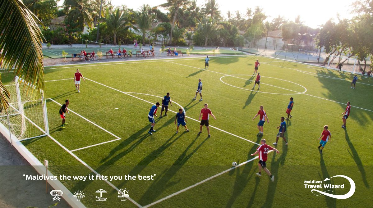MvTravelWizard's tweet photo. A good vacation doesn’t just create unforgettable memories it also forms special bonds, and a good game of football goes a long way. ⚽️🏃

📸 @VilamendhooMV 

https://t.co/54gHJHo2SF

@visitmaldives #visitmaldives #maldivestravelwizard #sunset #maldives #holiday #football #soccer https://t.co/RlbWcqwdPc