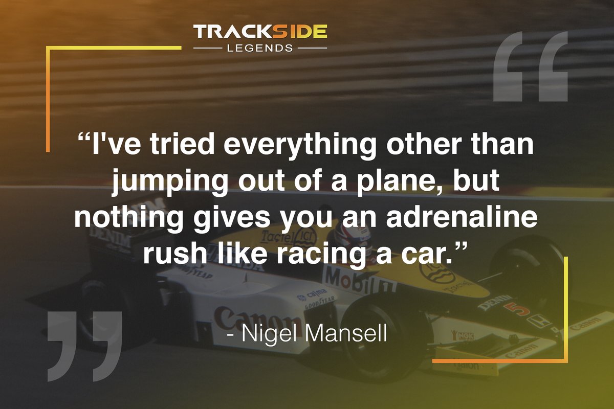 TracksideLegend's tweet photo. Wisdom Wednesday ππ» Some true words of wisdom, βRed Five' knows best!
If you have an awesome quote you would love to see posted, let us know in the comments! π¬
#RacingQuotes #WisdomWednesday #NigelMansell https://t.co/jqdphkEGId