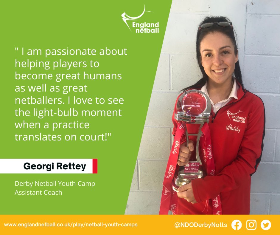 We have just 8 spaces left as <a href="/EnglandNetball/">England Netball</a> Youth Camps return to Derby this October half-term 🎉

Meet our coaching team ⬇️
 
11-14 and love netball? Grab your place here 👉 bit.ly/3hNM36U