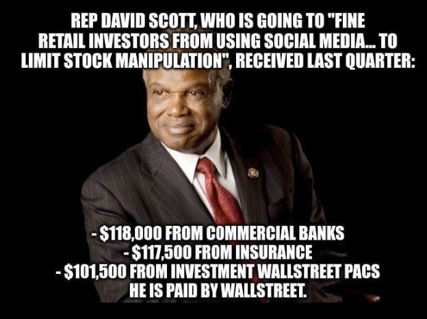 MikeBercheny's tweet photo. #RepDavidScott corrupt. #AMC United retail buyers know a crook when we see one. You want focus, you got it. #CitadelScandal We fart diamonds ๐ฆ๐จ๐จ๐๐ https://t.co/34N27EzkBS