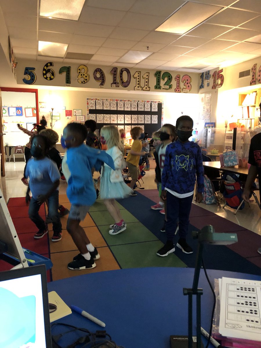 Kindergarten is moving and grooving on this Wonderful Wednesday afternoon!!