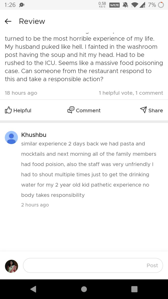 nimisa_singh's tweet photo. and @zomato, which removed my review after another customer shared about a similar experience at the same restaurant. Wasn't this tampering with an evidence under the guise of health code violation? Attached screenshot @deepigoyal @fssaiindia @MoHFW_INDIA @MoHFW_GUJARAT https://t.co/2HzzBZuzHC