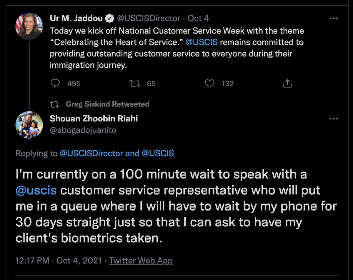 H1bNewsletter's tweet photo. Comcast makes $5 profit per customer per month and yet provides better customer service than @USCIS. This is saying something given how infamous they are for their support. cc @USCISDirector https://t.co/Ck2PzjzWWX