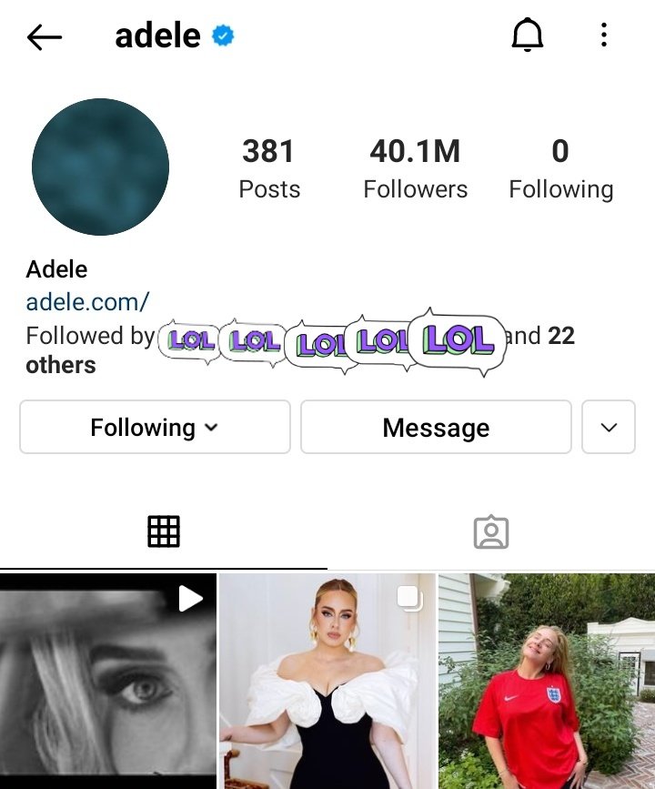 Adelenews0's tweet photo. @Adele 200k/300k followers in a day!
#Adele30 #Adele #ADELECALYPSE #adeleiscoming #AdeleIsBack #adele30now #adele https://t.co/tRqAx5W3aL