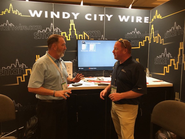 WindyCityWire's tweet photo. Thanks so much Kevin Shea of @usagroupscom, appreciate you stopping by today and visiting with our team at #ConnectX21 Booth 216!  #SmartGUARD #WCWDAS #inBuilding #PublicSaftey https://t.co/dgU0gqe4Ig