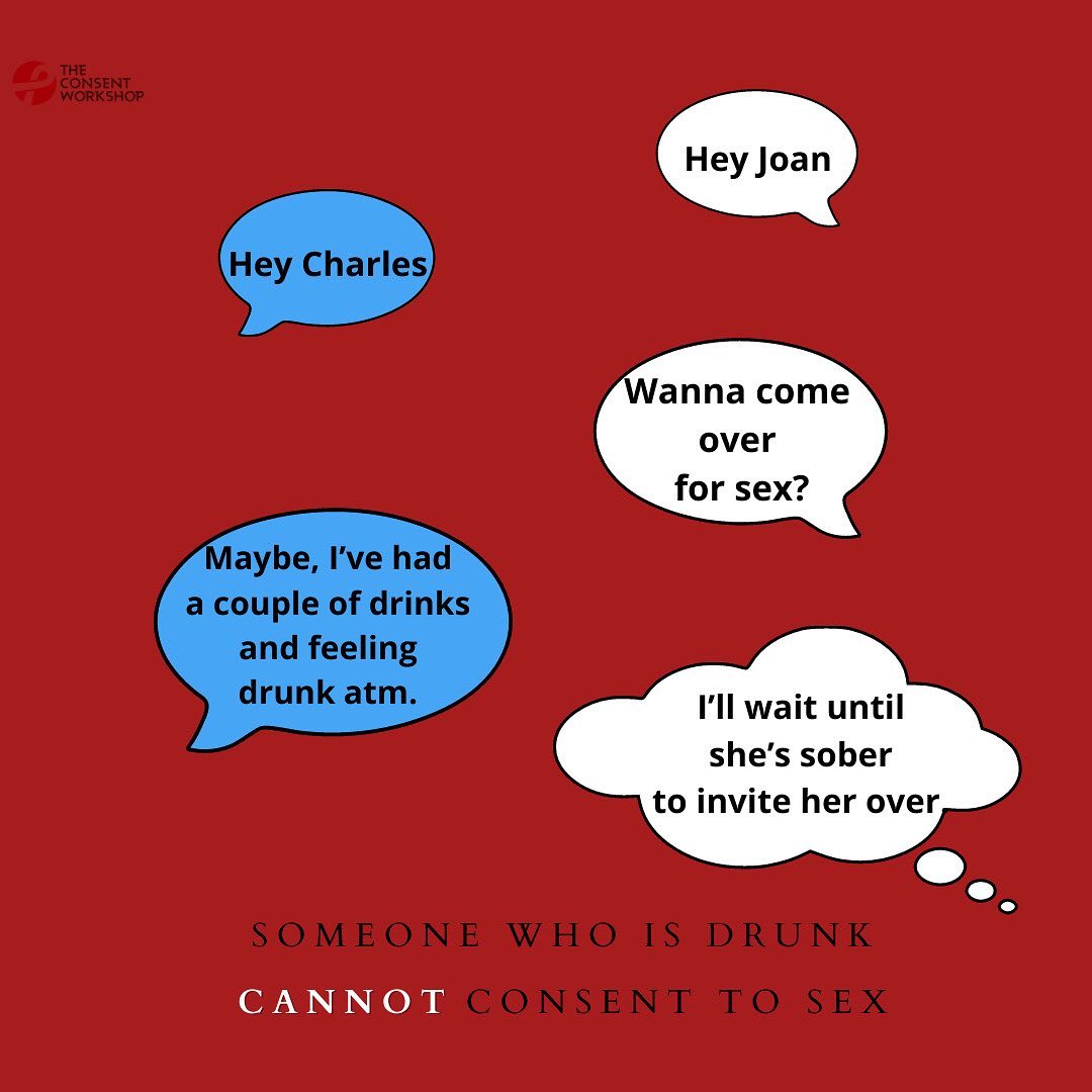 An intoxicated person cannot consent to sex. You owe them and yourself patience until they’re sober to ask for sex or sex-related acts.